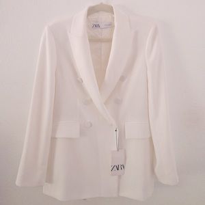 New Zara white long blazer.